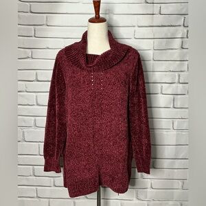 3/$20 Liz Claiborne Maroon Cowl Neck Sweater